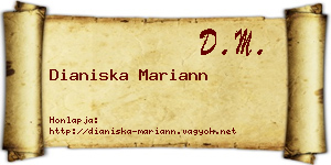 Dianiska Mariann névjegykártya